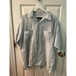 Everett Hall Men’s Light Blue Short Sleeve Button Up Double Pocket Shirt sz XL E